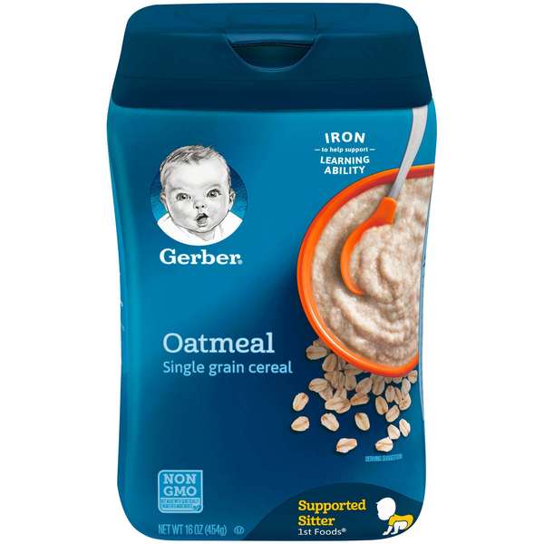 Gerber Gerber Oatmeal Single Grain Cereal 16 oz., PK6 10015000070516